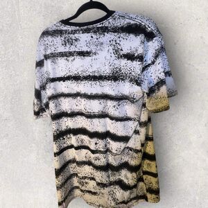 LulaRoe Hudson Large And 2XL Black And White Striped Short Sleeves NWT